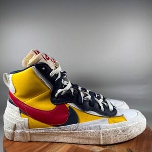Nike Sacai Blazer Mid Varsity Maize Navy Red BV0072-700 Mens 12 High Top Sneaker